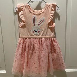 Sleeveless pink tulle dress with sequins bunny size 2T
